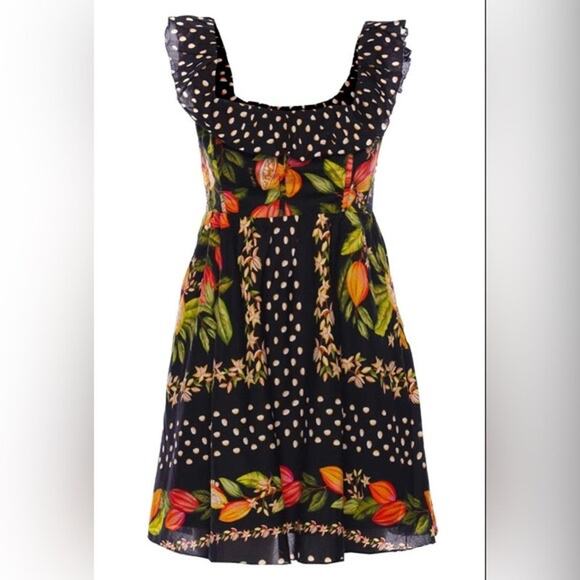 FARM Rio Dresses & Skirts - farm rio | anthropologie cocoa paradise floral leaf fruit womens mini dress sz L